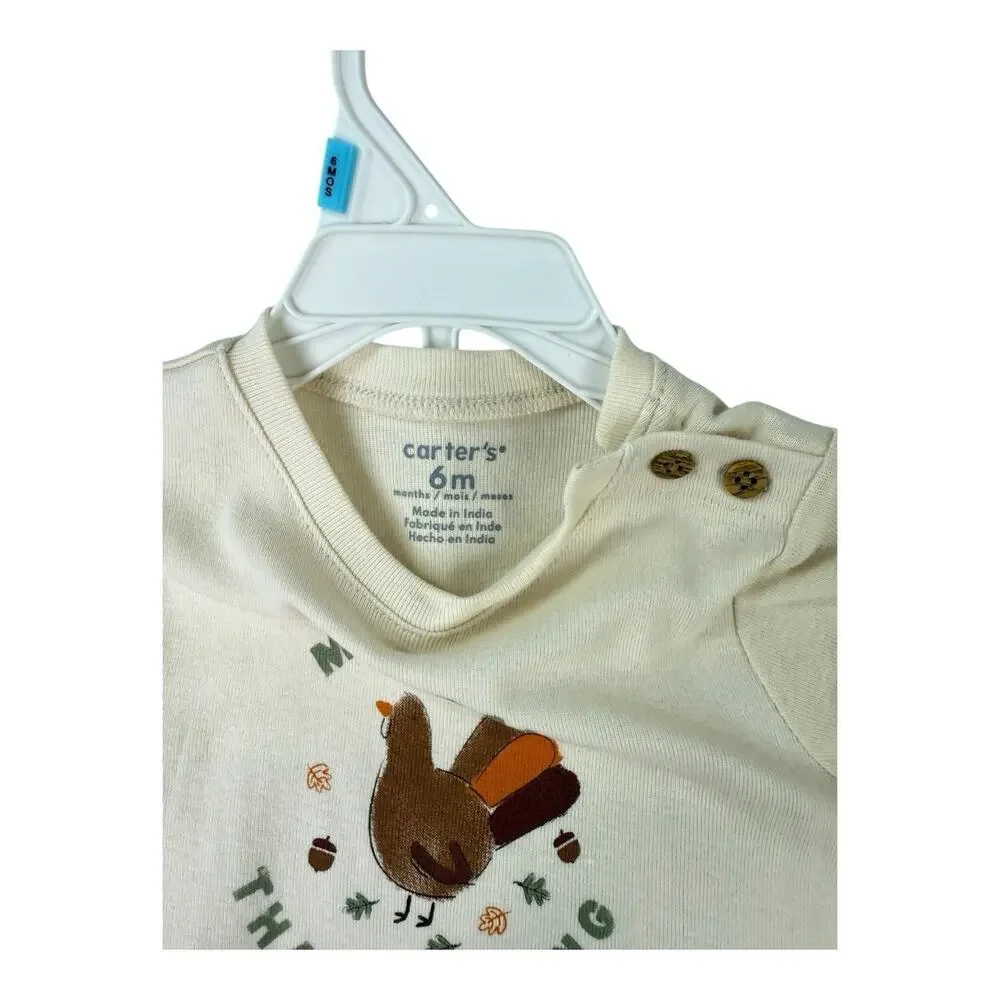 7 Pc Lot 6 Mo Carter's 1st Thanksgiving Set &‎ Baby 5-Pack Short-Sleeve Bodysuit